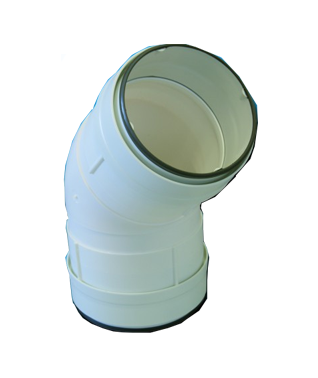 Coude 45° circulaire à joints - CDCV 45/125 - 831033 S&P UNELVENT - 831033 