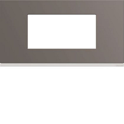 Plaque gallery plastique peint 4 modules entraxe 71mm taupe-WXP0904-3250617191494-HAGER