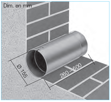 Manchon mural télescopique - TWH 150 - 6354 HELIOS VENTILATEURS - 6354 