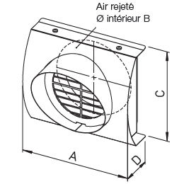 Grille de façade air rejeté ⌀160 - IP-FBF 160 - 3128 HELIOS VENTILATEURS - 3128 