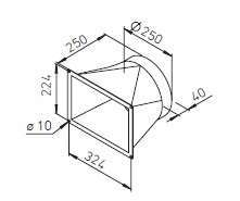 Transformation carré/rond pour KWL EC 700 - KWL-US 700 D - 4206 HELIOS VENTILATEURS - 4206 