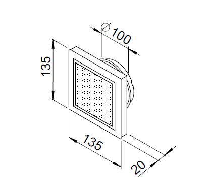 Bouche insufflation design ⌀100 + filtre - DLVZ 100 - 3040 HELIOS VENTILATEURS - 3040 