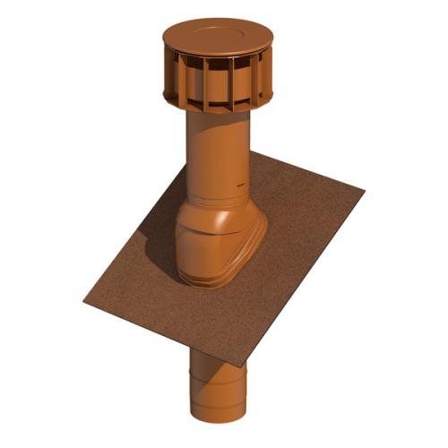 Sortie de toiture 25°-45° D125 ocre - Multivent UBBINK - 189558 