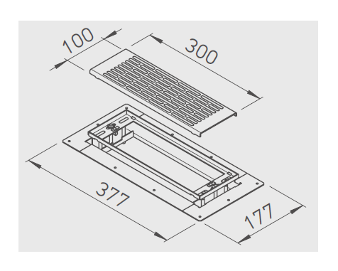 Gille de sol inox 300x100 - FRS-BGS1 - 3878 HELIOS VENTILATEURS - 3878 