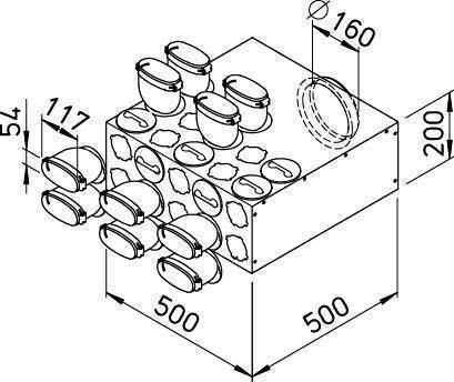 Collecteur intermédiaire 10 51x114 - FRS-VK 10-51/160 - 3849 HELIOS VENTILATEURS - 3849 