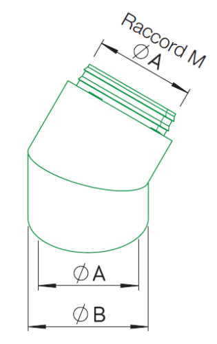 Coude 45° ⌀180 + raccord Mâle - IP-B 180/45 - 9450 HELIOS VENTILATEURS - 9450 
