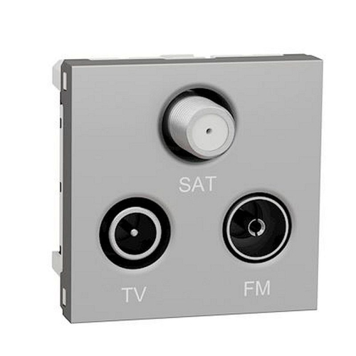 Unica - prise TV + FM + SAT - 2 mod - Alu - méca seul-NU345030-3606489467777-SCHNEIDER ELECTRIC FRANCE