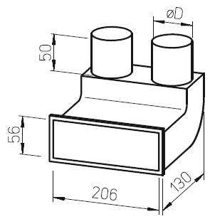 Kit plénum mural coudé 2x75/grille - FRS-WBS 2-75 - 9996 HELIOS VENTILATEURS - 9996 