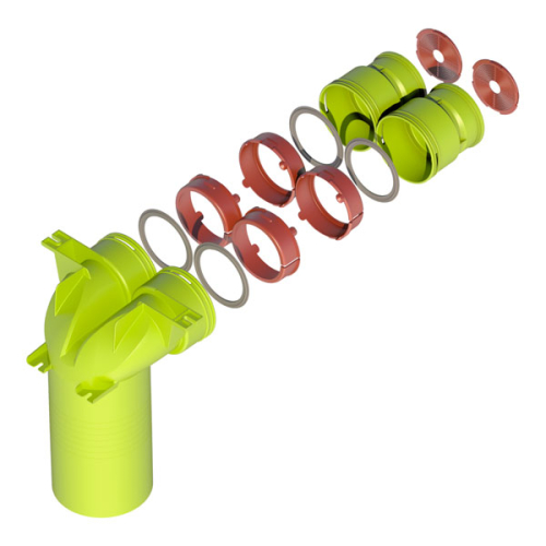 Kit plenum terminal coudé 90° D125 2xD90 mm - AE48C Air Excellent - 188568 UBBINK - 188568 