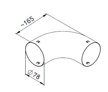 Coude à petit rayon 90° pour conduit FRS⌀75 - FRS-B 75 - 2994 HELIOS VENTILATEURS - 2994 