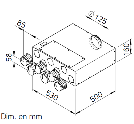 Collecteur extra-plat 6x75/125 - FRS-FVK 6-75/125 - 3845 HELIOS VENTILATEURS - 3845 
