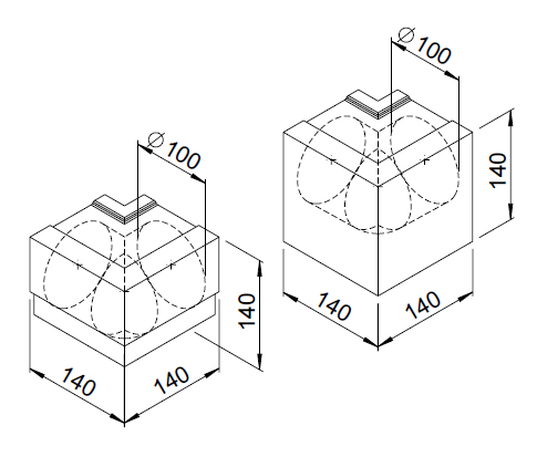 2 Coudes extérieurs 90° DN100 - RP-AW - 3076 HELIOS VENTILATEURS - 3076 