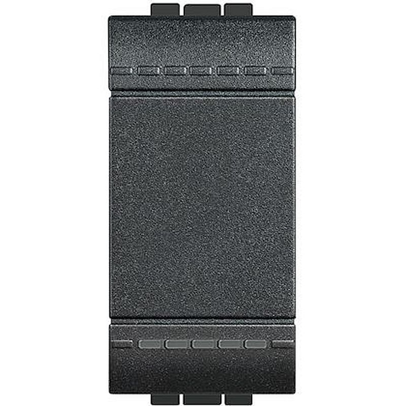 Poussoir à bascule Livinglight contact NO 10A 250V~ - Anthracite -1 module