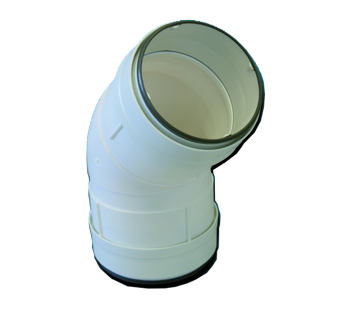 Coude 45° circulaire à joints - CDCV 45/100 - 831018 S&P UNELVENT - 831018 