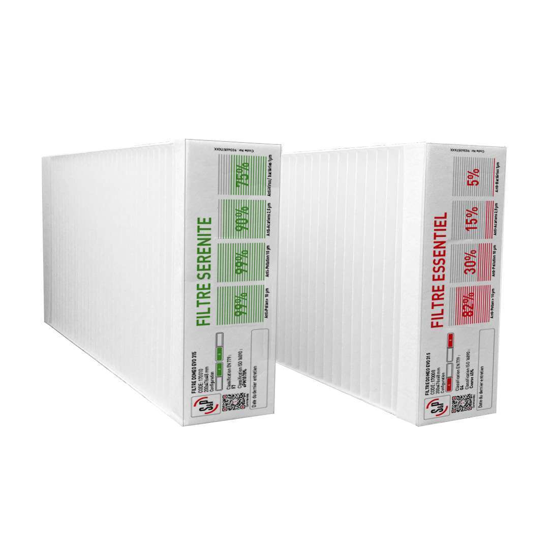 Kit de filtres G4 et F7 pour DOMEO EVO 315 - KIT FILTRES DOMEO EVO315 G4/F7 - 170007 S&P UNELVENT - 170007 