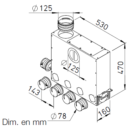 Collecteur univ. 4+1x75/125 - FRS-MVK 4+1-75/125 - 3843 HELIOS VENTILATEURS - 3843 
