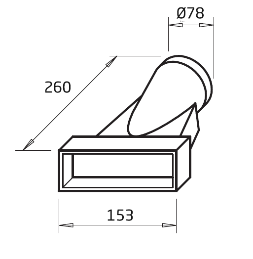Raccord mixte rond/carré pour FRS⌀75 - FK-U 75/150 - 2948 HELIOS VENTILATEURS - 2948 
