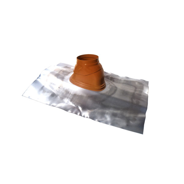 Solin de toiture 25 à 45° ocre plomb naturel large D80/125mm -  UBBINK - 172003 