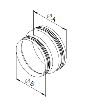Raccord ⌀180 sur KWL EC 500 - RVBD 180/160 - 9589 HELIOS VENTILATEURS - 9589 