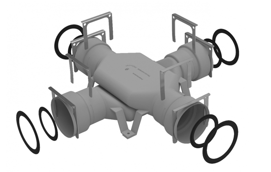 Pièce de croisement DN75 / DN90 - 990322155 ZEHNDER COMFOSYSTEMS - 990322155 