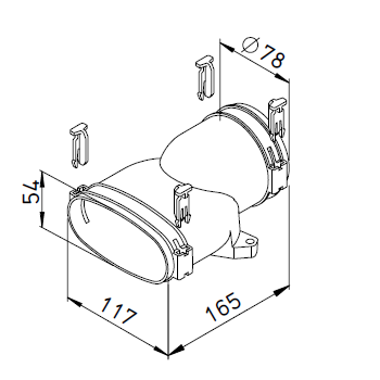 Raccord mixte droit 51x114 / ⌀75 - FRS-UG 51-75 - 3861 HELIOS VENTILATEURS - 3861 