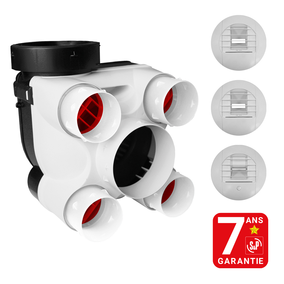 VMC simple flux hygroréglable - HYDRA ECOWATT 2+ KIT HB - 604212 S&P UNELVENT - 604212 