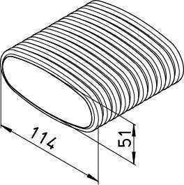 20ml Conduit semi-flexible plat 114x51 - FRS-R 51 - 3850 HELIOS VENTILATEURS - 3850 