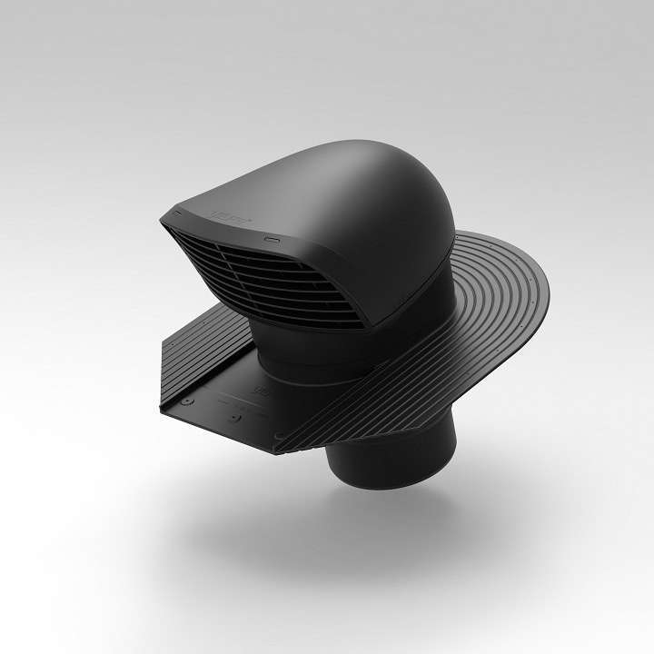 Sortie en toiture noire design pour toitures en ardoises - 8752 RENSON - 8752 