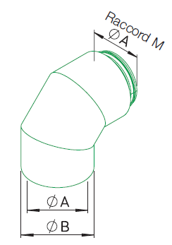 Coude 90° ⌀180 + raccord Mâle - IP-B 180/90 - 9452 HELIOS VENTILATEURS - 9452 