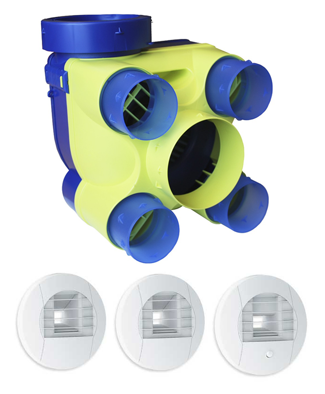 Kit VMC simple flux hygroréglable - HYDRA ST 2 KHB T3/7P - 604011 S&P UNELVENT - 604011 