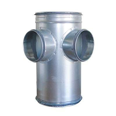 Collecteur d'étage 2 piquages à 90° Galva D200 à joints - COL2/90GALD200J ECONONAME - COL2/90GALD200J 