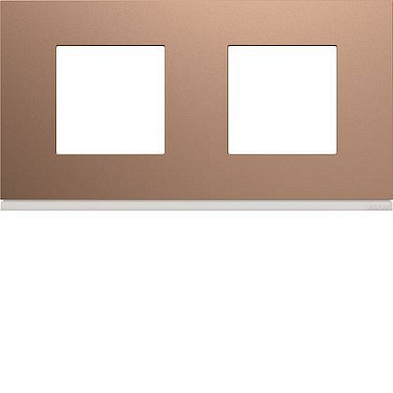 Plaque gallery plastique peint 2 postes horizontale 71mm rosé