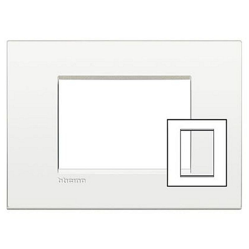 Plaque Livinglight Air Metal monochrome 3+3 modules - Blanc pur