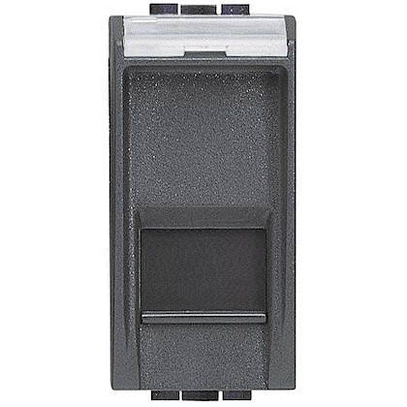 Prise RJ45 Livinglight catégorie6A STP - Anthracite - 1 module