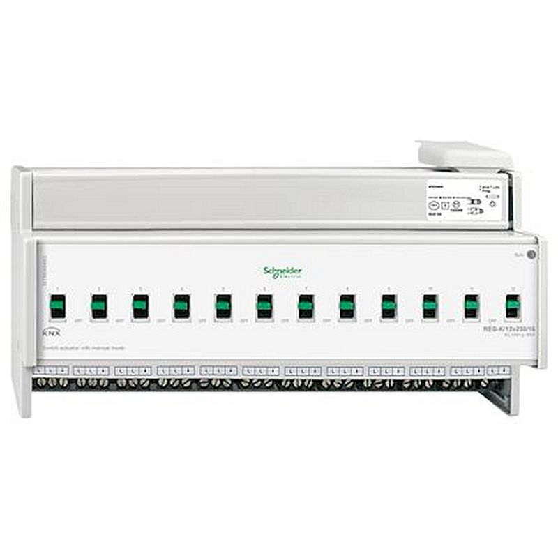 KNX - actionneur de commutation - 12x230V - 16A - à commande manuelle