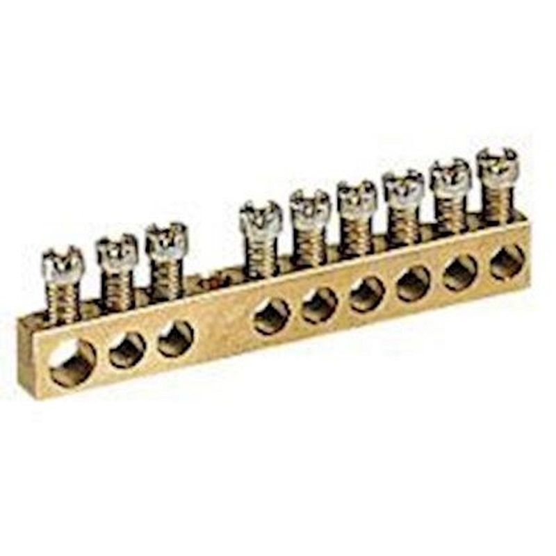 Bornier de répartition nu à visser - 1 connexion 6mm² à 25mm² - longueur 192mm