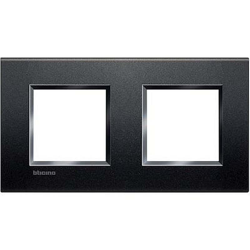 Plaque Livinglight Neutre 2+2 modules horizontal ou vertical - Anthracite