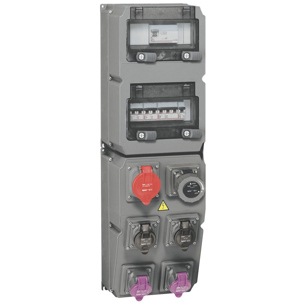 Coffret multiprise Hypra IP44 -6 prises : prise 32A 3P+T + disj. + inter diff