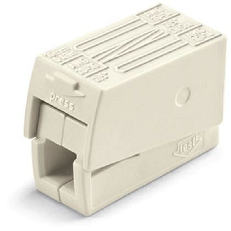 Borne pour luminaires 2,5 mm² / 2 rigides - 1 souple / 105DEGC / Blanc