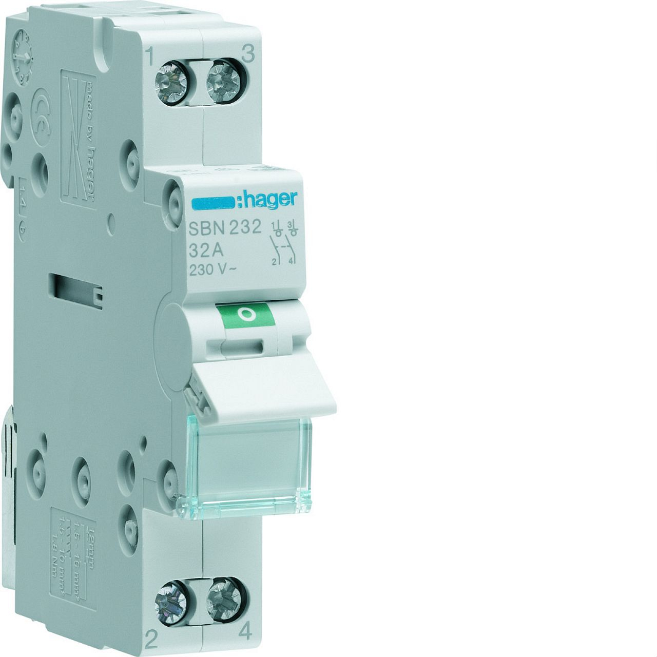Interrupteur modulaire 2 pôles 32A