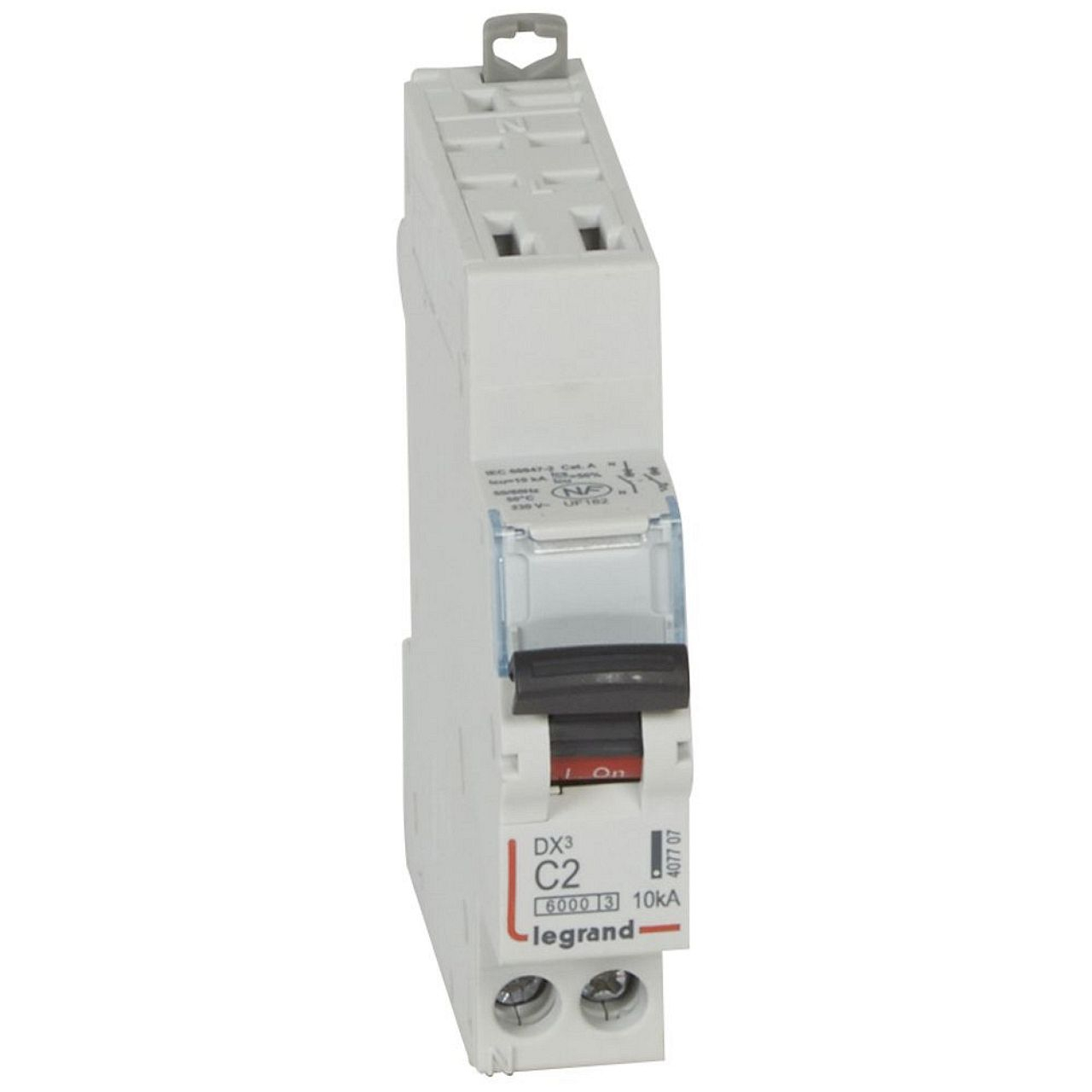 Disjoncteur DX³ 6000 - auto/vis - U+N - 230V~ - 2 A - 10 kA - courbe C - 1M