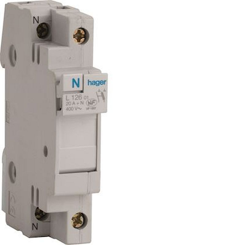 Coupe-circuit 1P+N 20A 400V domestique 1M