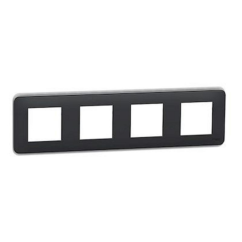Unica Pro - plaque de finition - Anthracite - 4 postes