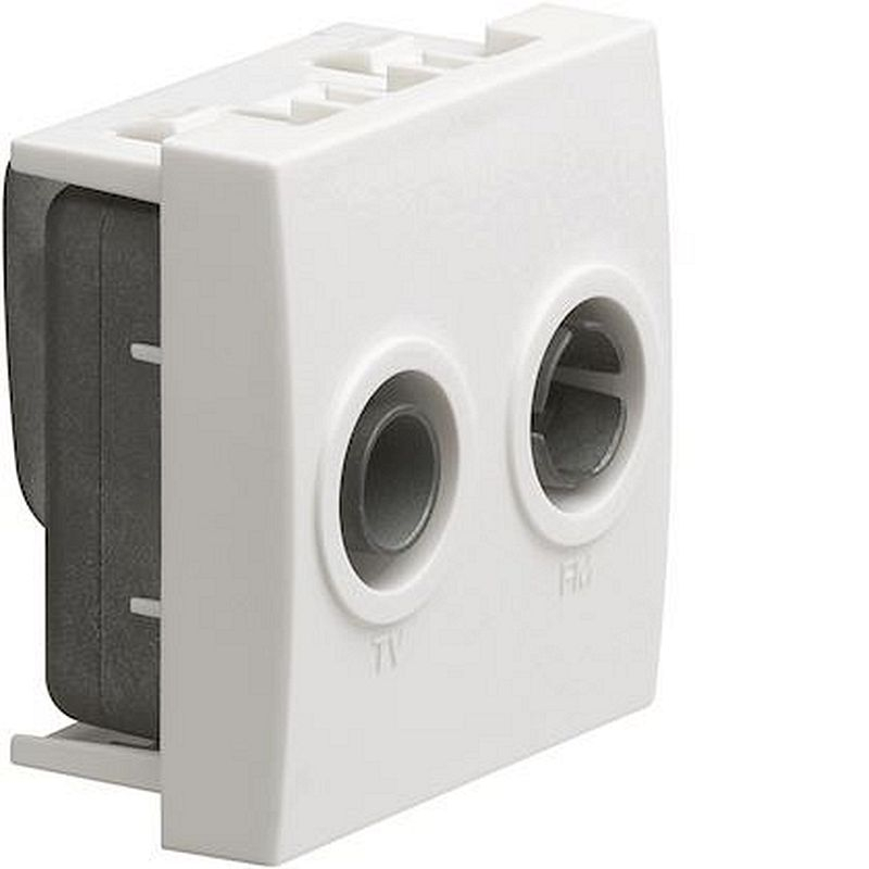 Systo prise TV+FM directe 2 modules Blanc