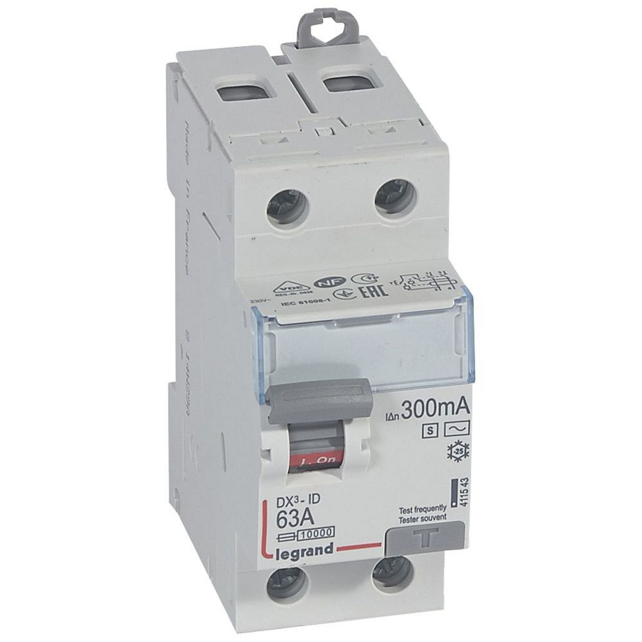 Interrupteur différentiel DX³-ID haut/bas vis - 2P 230V~ 100A AC 300mA s - 2 mod