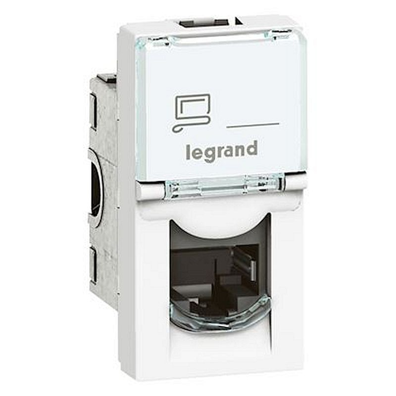 Prise RJ45 catégorie6 UTP Mosaic 1 module - blanc