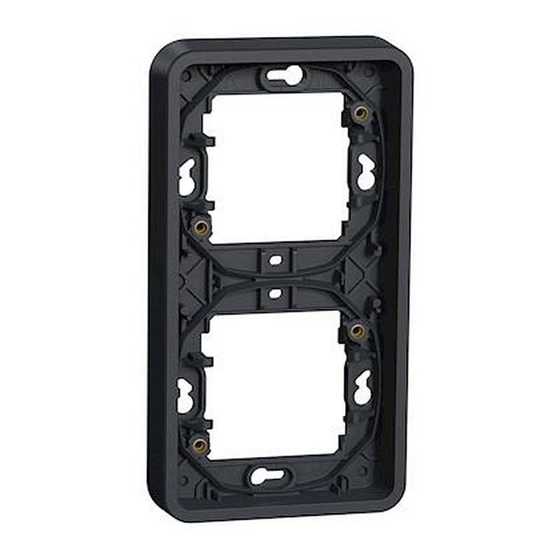 Mureva Styl - Cadre 2 postes vertical - encastré - IP55 - IK08 - gris