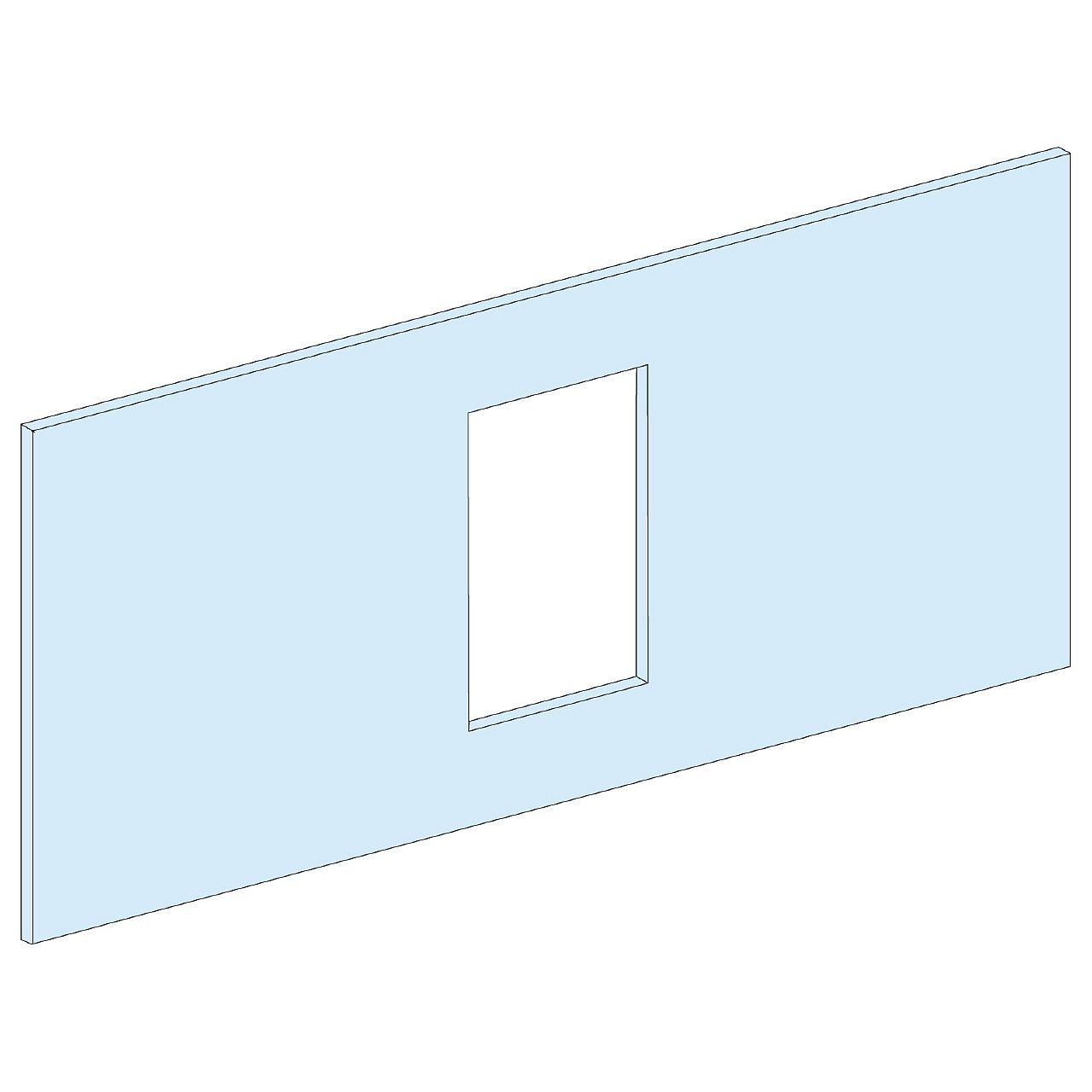 PrismaSeT G Active - Plastron INS/INV 250-4M-L=600-horiz.-fixe-Cde rot.-RAL9003