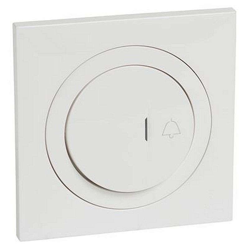 Poussoir simple lumineux + cadenas dooxie IP44 6A 250V~ et plaque carrée blanche