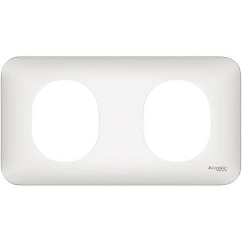 Ovalis - Plaque de finition - 2 postes horizontal Blanc